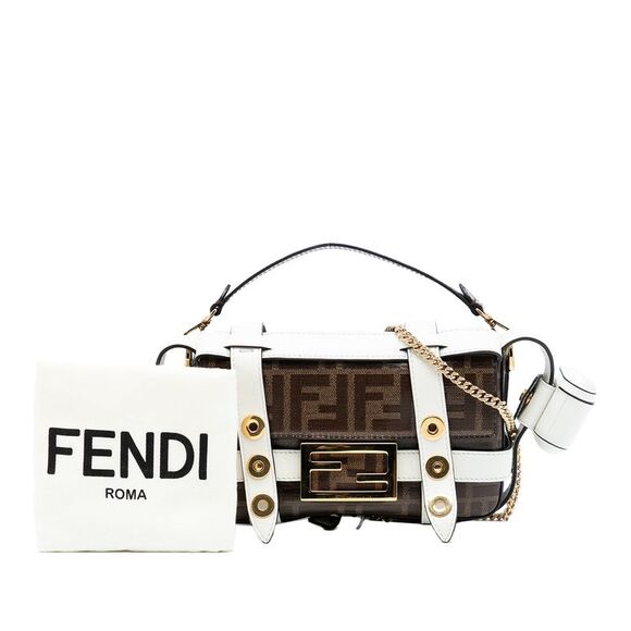 Fendi Mini Zucca Glazed Fabric Cage Baguette Satchel - Picture 8 of 8